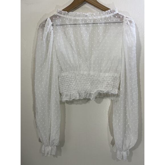 Coquette Victorian Milkmaid Y2K Romance Crop Top L Fairy Whimsical Dainty Ballet - Picture 10 of 16